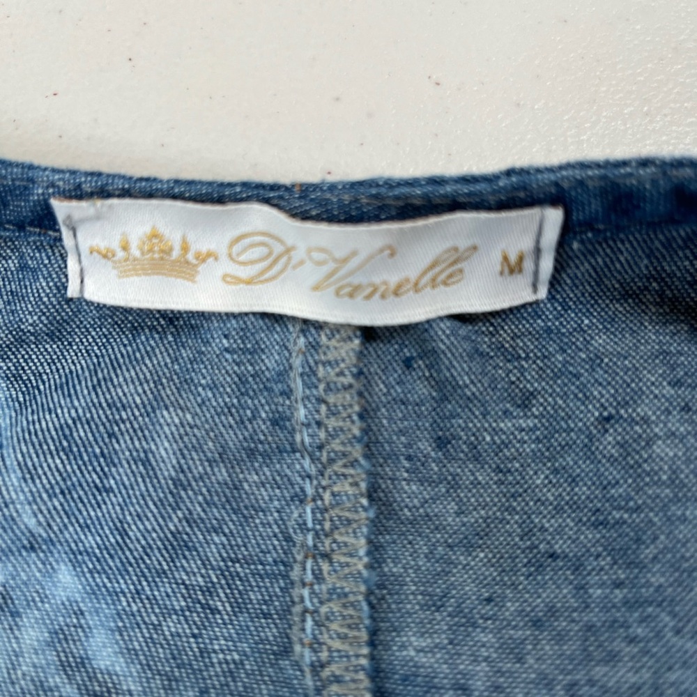 D’ Vanelle Elegant Blue Tie-Dye Denim Dress, size M - Picture 3 of 17